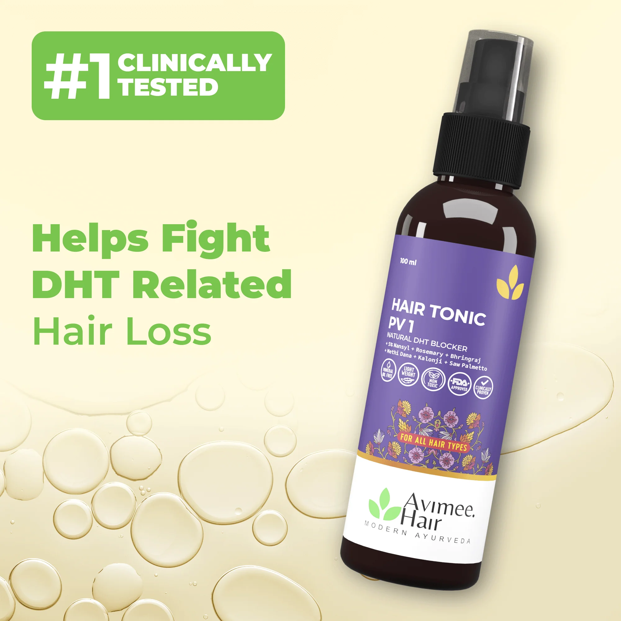 Hair Tonic PV 1 Scalp Spray A Natural DHT Blocker - Image 3